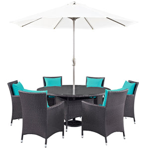 ModwayModway Convene 8 Piece Outdoor Patio Dining Set EEI-2194 EEI-2194-EXP-TRQ-SET- BetterPatio.com