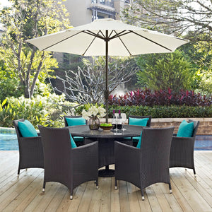 ModwayModway Convene 8 Piece Outdoor Patio Dining Set EEI-2194 EEI-2194-EXP-TRQ-SET- BetterPatio.com