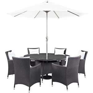 ModwayModway Convene 8 Piece Outdoor Patio Dining Set EEI-2194 EEI-2194-EXP-WHI-SET- BetterPatio.com