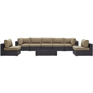 ModwayModway Convene 8 Piece Outdoor Patio Sectional Set EEI-2205 EEI-2205-EXP-MOC-SET- BetterPatio.com