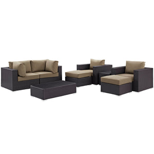 ModwayModway Convene 8 Piece Outdoor Patio Sectional Set EEI-2206 EEI-2206-EXP-MOC-SET- BetterPatio.com