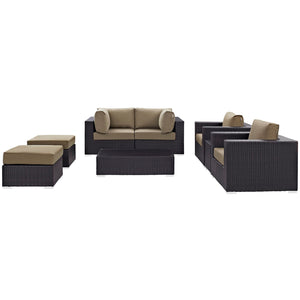 ModwayModway Convene 8 Piece Outdoor Patio Sectional Set EEI-2206 EEI-2206-EXP-MOC-SET- BetterPatio.com