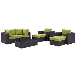 ModwayModway Convene 8 Piece Outdoor Patio Sectional Set EEI-2206 EEI-2206-EXP-PER-SET- BetterPatio.com