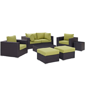 ModwayModway Convene 8 Piece Outdoor Patio Sectional Set EEI-2206 EEI-2206-EXP-PER-SET- BetterPatio.com