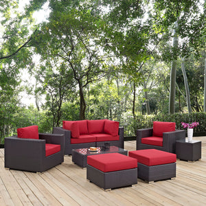 ModwayModway Convene 8 Piece Outdoor Patio Sectional Set EEI-2206 EEI-2206-EXP-RED-SET- BetterPatio.com