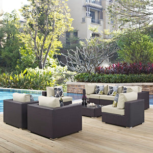 ModwayModway Convene 8 Piece Outdoor Patio Sectional Set EEI-2368 EEI-2368-EXP-BEI-SET- BetterPatio.com