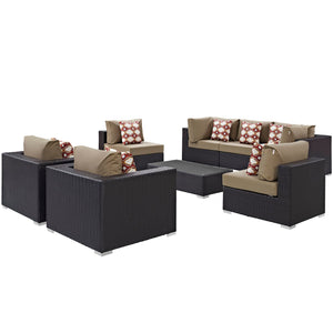 ModwayModway Convene 8 Piece Outdoor Patio Sectional Set EEI-2368 EEI-2368-EXP-MOC-SET- BetterPatio.com