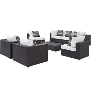 ModwayModway Convene 8 Piece Outdoor Patio Sectional Set EEI-2368 EEI-2368-EXP-WHI-SET- BetterPatio.com