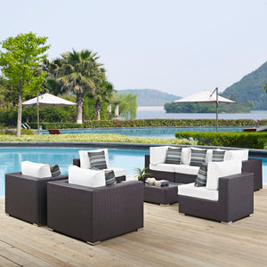 ModwayModway Convene 8 Piece Outdoor Patio Sectional Set EEI-2368 EEI-2368-EXP-WHI-SET- BetterPatio.com