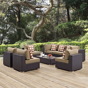 ModwayModway Convene 8 Piece Outdoor Patio Sectional Set EEI-2370 EEI-2370-EXP-MOC-SET- BetterPatio.com