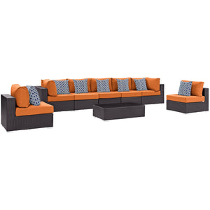 ModwayModway Convene 8 Piece Outdoor Patio Sectional Set EEI-2370 EEI-2370-EXP-ORA-SET- BetterPatio.com