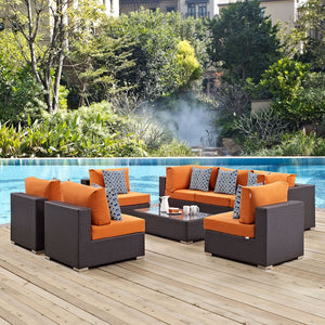 ModwayModway Convene 8 Piece Outdoor Patio Sectional Set EEI-2370 EEI-2370-EXP-ORA-SET- BetterPatio.com