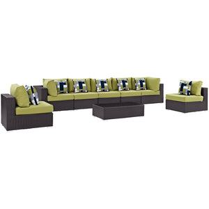 ModwayModway Convene 8 Piece Outdoor Patio Sectional Set EEI-2370 EEI-2370-EXP-PER-SET- BetterPatio.com