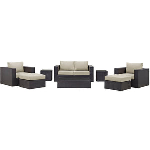 ModwayModway Convene 8 Piece Outdoor Patio Sofa Set EEI-2159 EEI-2159-EXP-BEI-SET- BetterPatio.com