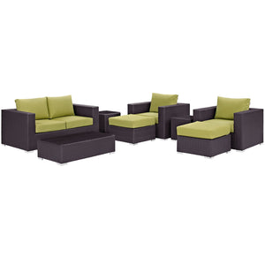 ModwayModway Convene 8 Piece Outdoor Patio Sofa Set EEI-2159 EEI-2159-EXP-PER-SET- BetterPatio.com