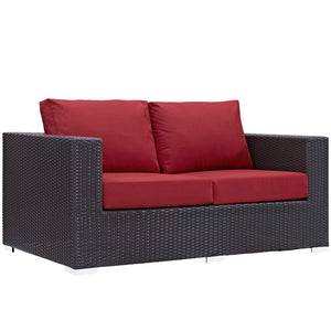 ModwayModway Convene 8 Piece Outdoor Patio Sofa Set EEI-2159 EEI-2159-EXP-RED-SET- BetterPatio.com