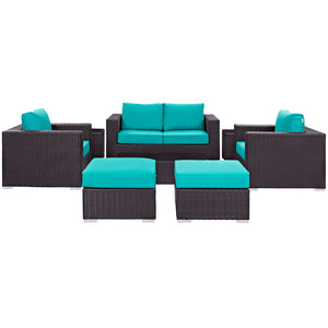 ModwayModway Convene 8 Piece Outdoor Patio Sofa Set EEI-2159 EEI-2159-EXP-TRQ-SET- BetterPatio.com