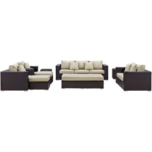 ModwayModway Convene 9 Piece Outdoor Patio Sofa Set EEI-2161 EEI-2161-EXP-BEI-SET- BetterPatio.com