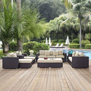 ModwayModway Convene 9 Piece Outdoor Patio Sofa Set EEI-2161 EEI-2161-EXP-BEI-SET- BetterPatio.com