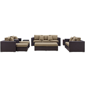 ModwayModway Convene 9 Piece Outdoor Patio Sofa Set EEI-2161 EEI-2161-EXP-MOC-SET- BetterPatio.com