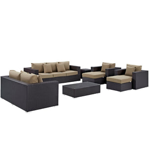 ModwayModway Convene 9 Piece Outdoor Patio Sofa Set EEI-2161 EEI-2161-EXP-MOC-SET- BetterPatio.com