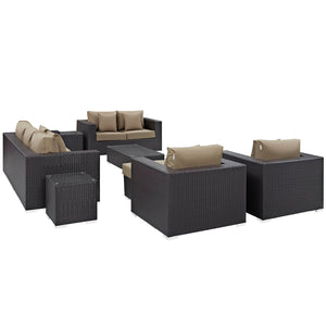 ModwayModway Convene 9 Piece Outdoor Patio Sofa Set EEI-2161 EEI-2161-EXP-MOC-SET- BetterPatio.com