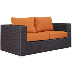 ModwayModway Convene 9 Piece Outdoor Patio Sofa Set EEI-2161 EEI-2161-EXP-ORA-SET- BetterPatio.com