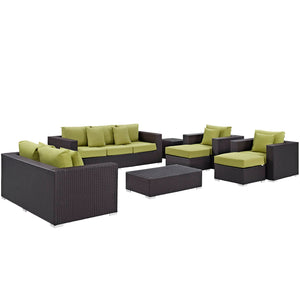 ModwayModway Convene 9 Piece Outdoor Patio Sofa Set EEI-2161 EEI-2161-EXP-PER-SET- BetterPatio.com