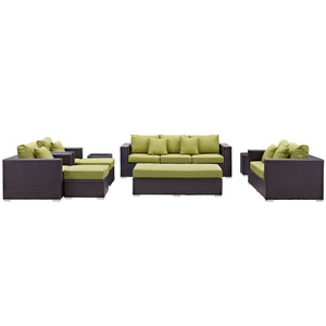 ModwayModway Convene 9 Piece Outdoor Patio Sofa Set EEI-2161 EEI-2161-EXP-PER-SET- BetterPatio.com