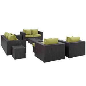 ModwayModway Convene 9 Piece Outdoor Patio Sofa Set EEI-2161 EEI-2161-EXP-PER-SET- BetterPatio.com