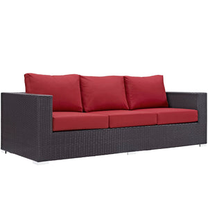 ModwayModway Convene 9 Piece Outdoor Patio Sofa Set EEI-2161 EEI-2161-EXP-RED-SET- BetterPatio.com