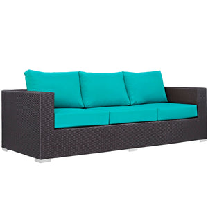 ModwayModway Convene 9 Piece Outdoor Patio Sofa Set EEI-2161 EEI-2161-EXP-TRQ-SET- BetterPatio.com