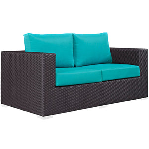 ModwayModway Convene 9 Piece Outdoor Patio Sofa Set EEI-2161 EEI-2161-EXP-TRQ-SET- BetterPatio.com