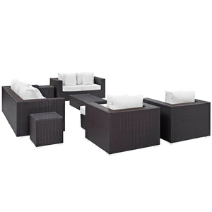 ModwayModway Convene 9 Piece Outdoor Patio Sofa Set EEI-2161 EEI-2161-EXP-WHI-SET- BetterPatio.com