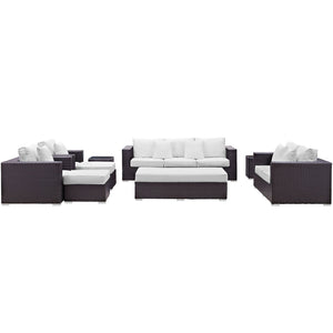 ModwayModway Convene 9 Piece Outdoor Patio Sofa Set EEI-2161 EEI-2161-EXP-WHI-SET- BetterPatio.com