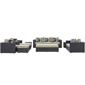 ModwayModway Convene 9 Piece Outdoor Patio Sofa Set EEI-2354 EEI-2354-EXP-BEI-SET- BetterPatio.com