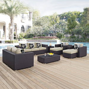 ModwayModway Convene 9 Piece Outdoor Patio Sofa Set EEI-2354 EEI-2354-EXP-BEI-SET- BetterPatio.com