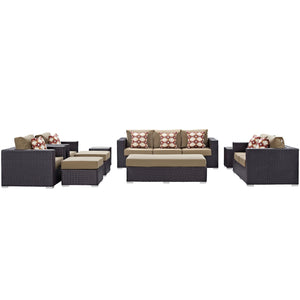 ModwayModway Convene 9 Piece Outdoor Patio Sofa Set EEI-2354 EEI-2354-EXP-MOC-SET- BetterPatio.com