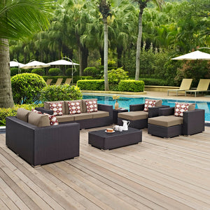 ModwayModway Convene 9 Piece Outdoor Patio Sofa Set EEI-2354 EEI-2354-EXP-MOC-SET- BetterPatio.com