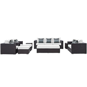 ModwayModway Convene 9 Piece Outdoor Patio Sofa Set EEI-2354 EEI-2354-EXP-WHI-SET- BetterPatio.com