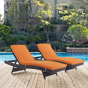 ModwayModway Convene Chaise Outdoor Patio Set of 2 EEI-2428 EEI-2428-EXP-ORA-SET- BetterPatio.com