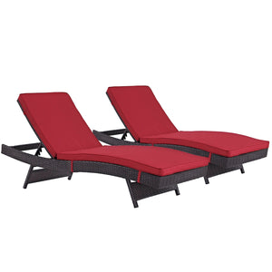 ModwayModway Convene Chaise Outdoor Patio Set of 2 EEI-2428 EEI-2428-EXP-RED-SET- BetterPatio.com