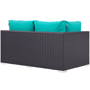 ModwayModway Convene Outdoor Patio Left Arm Loveseat EEI-1842 EEI-1842-EXP-BEI- BetterPatio.com