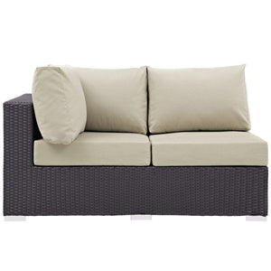 ModwayModway Convene Outdoor Patio Left Arm Loveseat EEI-1842 EEI-1842-EXP-BEI- BetterPatio.com