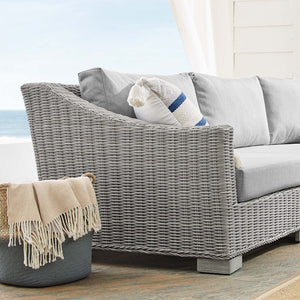 ModwayModway Conway Sunbrella Outdoor Patio Wicker Rattan 5-Piece Sectional Sofa Set EEI-4357 EEI-4357-LGR-GRY- BetterPatio.com