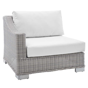 ModwayModway Conway Sunbrella Outdoor Patio Wicker Rattan 5-Piece Sectional Sofa Set EEI-4357 EEI-4357-LGR-WHI- BetterPatio.com