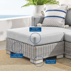 ModwayModway Conway Sunbrella Outdoor Patio Wicker Rattan 6-Piece Furniture Set EEI-4363 EEI-4363-LGR-GRY- BetterPatio.com