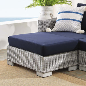 ModwayModway Conway Sunbrella Outdoor Patio Wicker Rattan 6-Piece Furniture Set EEI-4363 EEI-4363-LGR-NAV- BetterPatio.com