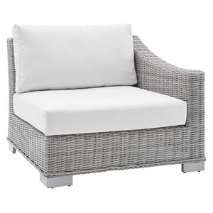 ModwayModway Conway Sunbrella Outdoor Patio Wicker Rattan 6-Piece Furniture Set EEI-4363 EEI-4363-LGR-WHI- BetterPatio.com