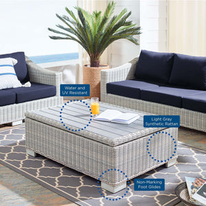 ModwayModway Conway Sunbrella Outdoor Patio Wicker Rattan 9-Piece Sectional Sofa Set EEI-4360 EEI-4360-LGR-GRY- BetterPatio.com